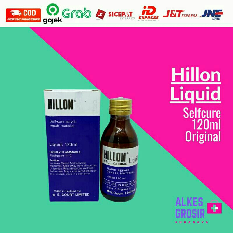 Hillon Liquid Self Curing 120ml ORIGINAL Hilon Dental Gigi Palsu Reparasi Acrylic Selfcure