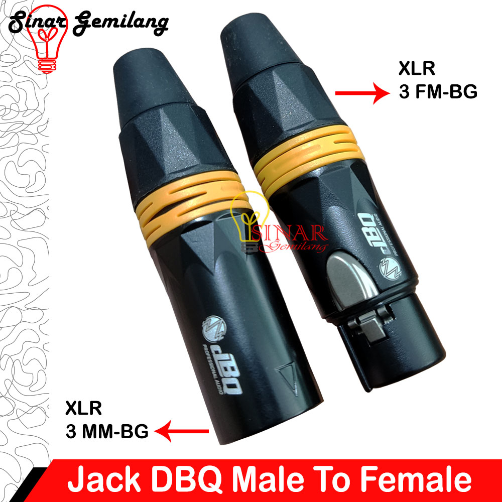 Jack Canon XLR Merk DBQ Jek Mic Male Female Konektor Audio Microphone
