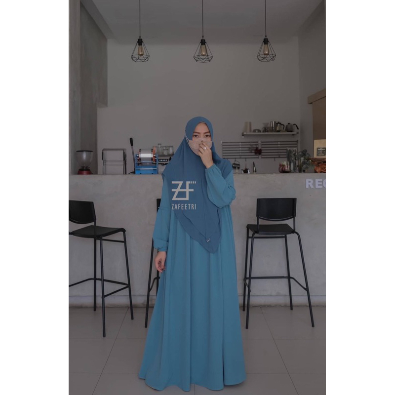 Inayah Dress Blue by Zafeetri (Gamis Aja)