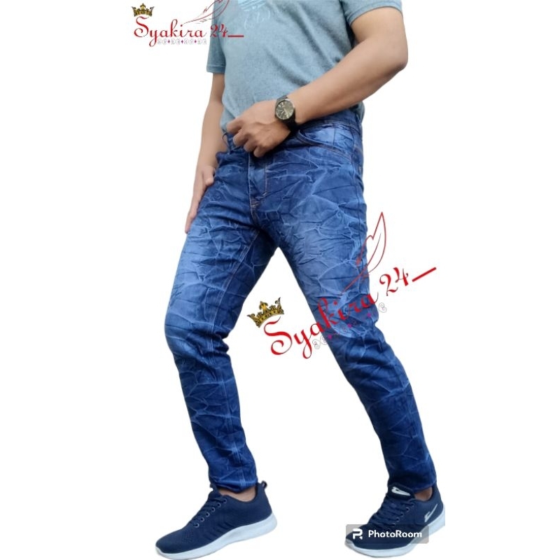 CELANA JEANS PECAH KACA SLIMFIT MELAR