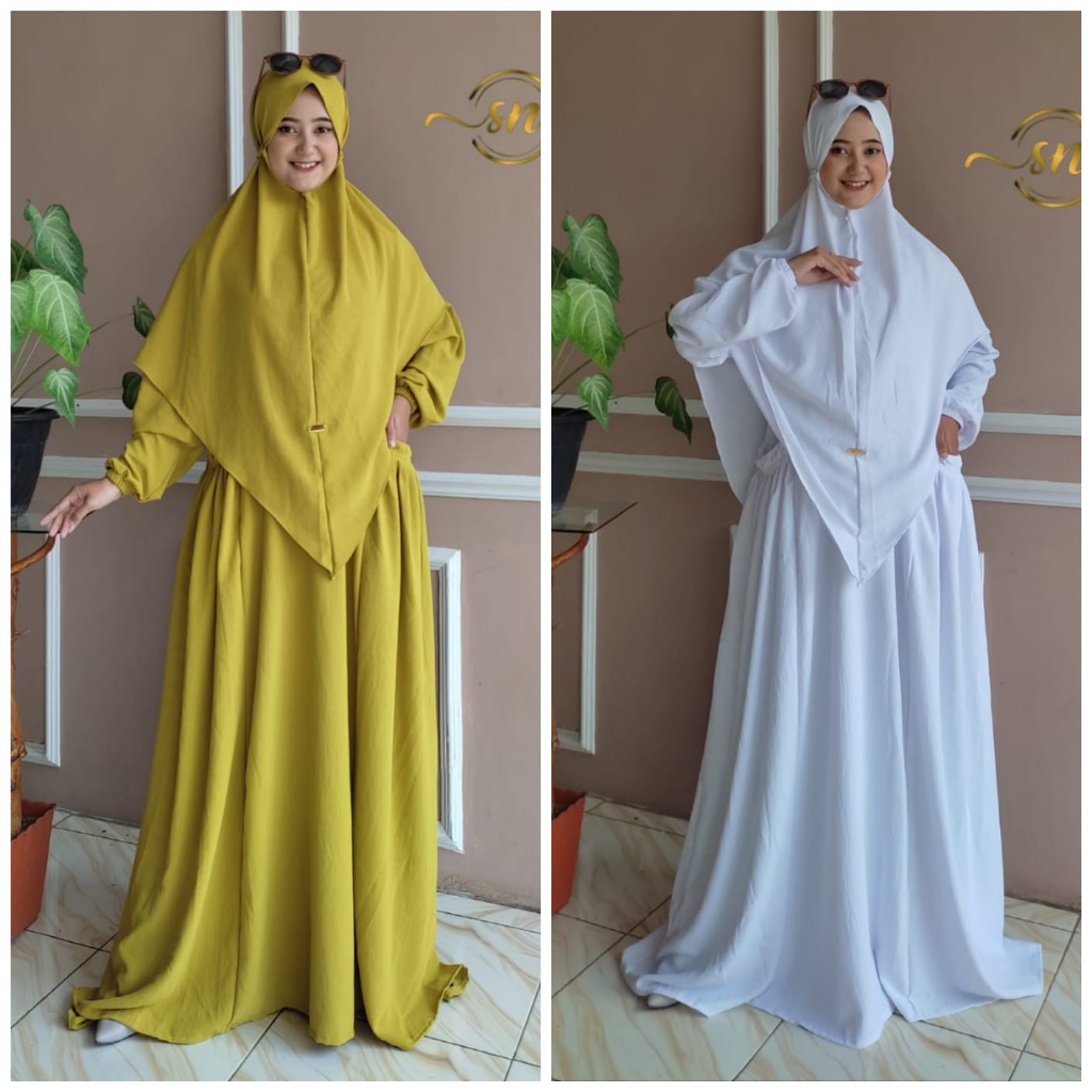 RECOMMENDED Baju Gamis Jumbo Sahira Syar'i Hijab Bergo Terbaru Kekinian Crinkel Airflow L XL XXL