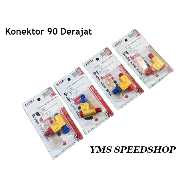 CONNECTOR / KONEKTOR SELANG REM SWITS 90 DERAJAT BAUT NEPEL DRAT KASAR ORIGINAL SWITS THAILAND