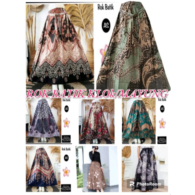 Rok Batik Perempuan Desain Payung rok batik wanita desain Klok/Rok Batik Mini /Rok Batik Pendek / Ro