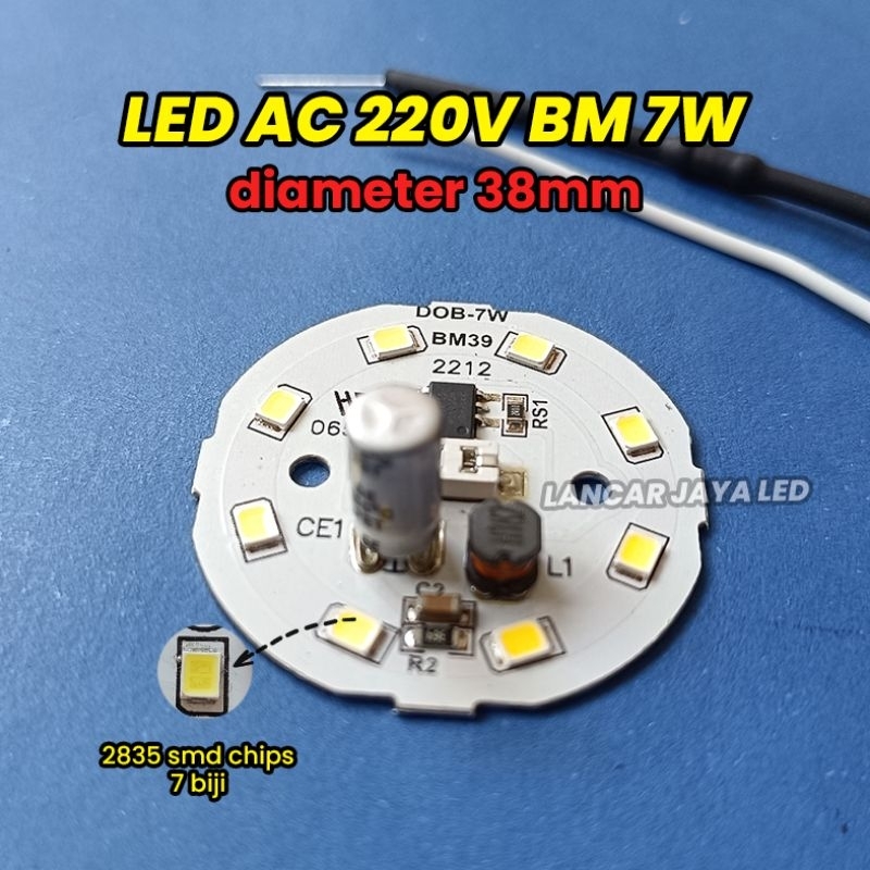 PCB LED AC BM 7W Sparepart lampu