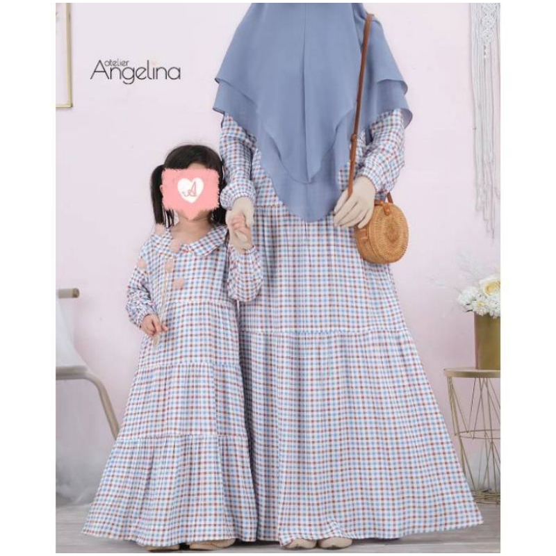 BELLA Dress Plaid Colar Blue Green Atelier angelina Angel
