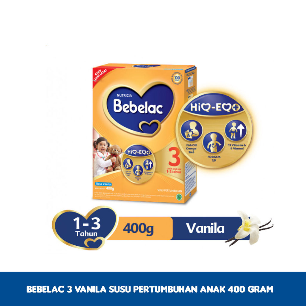 Bebelac 3 Vanila Susu Pertumbuhan Anak 400 Gram Box