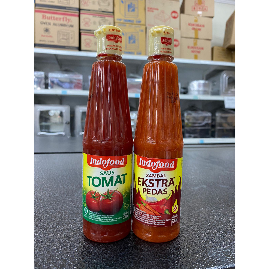 

Indofood Saus Tomat dan Indofood Extra Hot 275 Ml