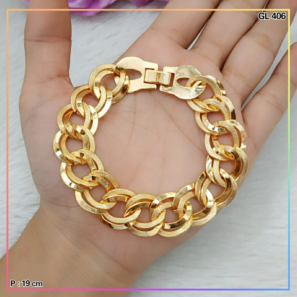 Gelang xuping gelang dewasa rantai holo perhiasan lapis emas GL 406