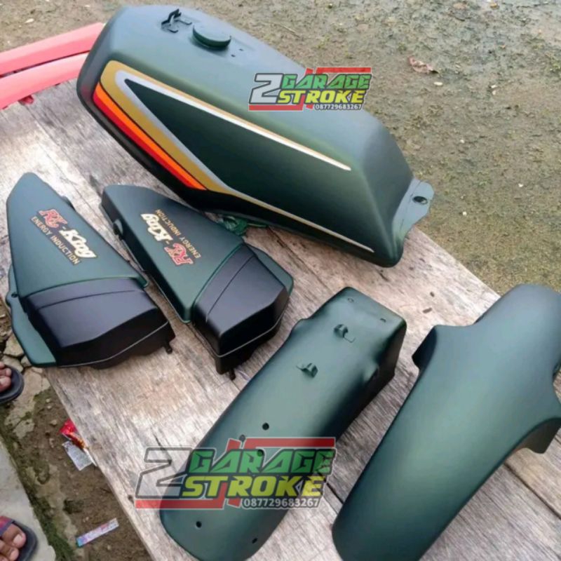 Body Set Yamaha Rx King Hijau Army Doff Bahan Tebal Mirip Original