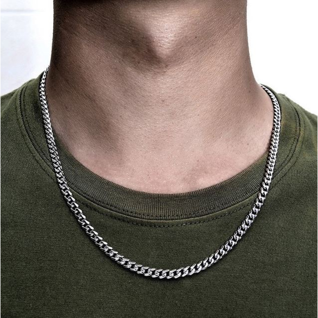 MURAH - Kalung Rantai Baja Pria / Kalung Rantai Pria Anti Karat dan Luntur / Kalung Pria Keren / Kal