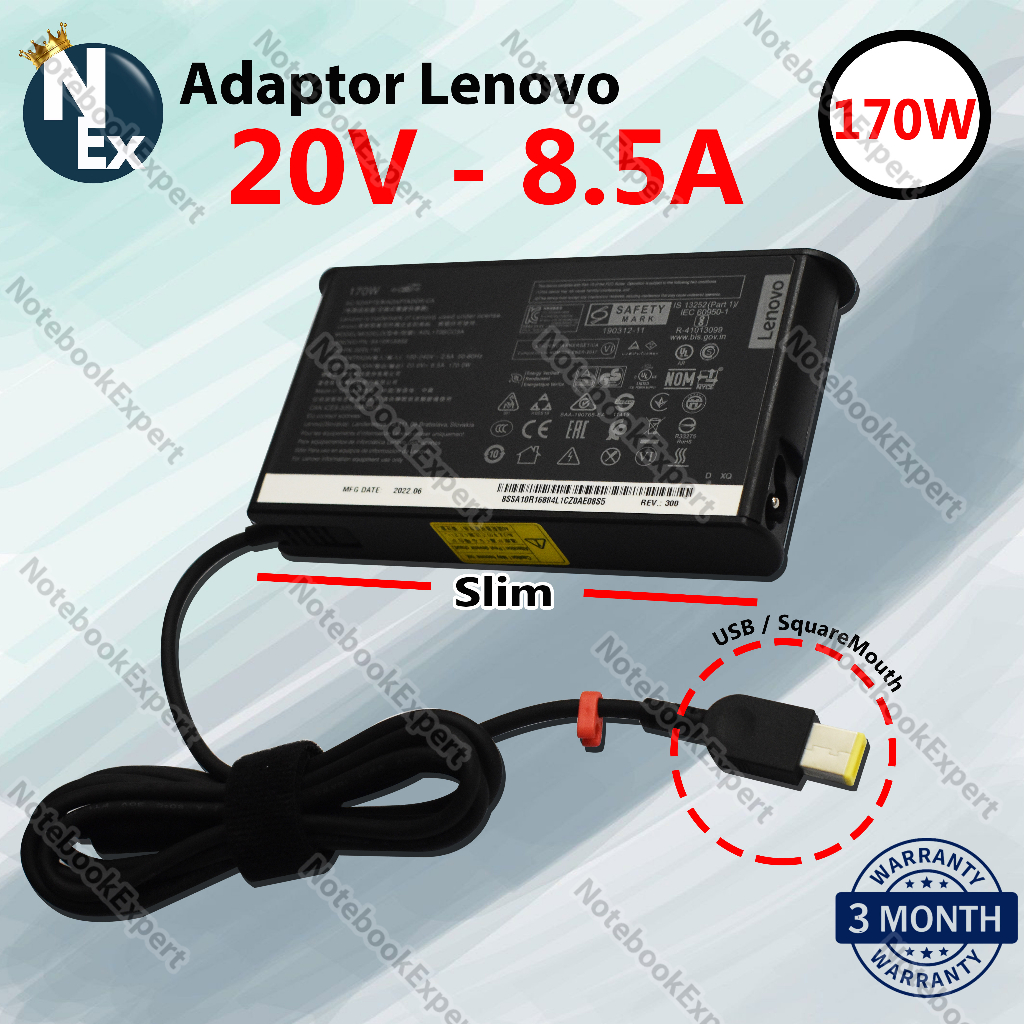 Adaptor Charger For Legion 5 Ryzen 4600H GTX 1650ti 20v 8.5 USB Slim
