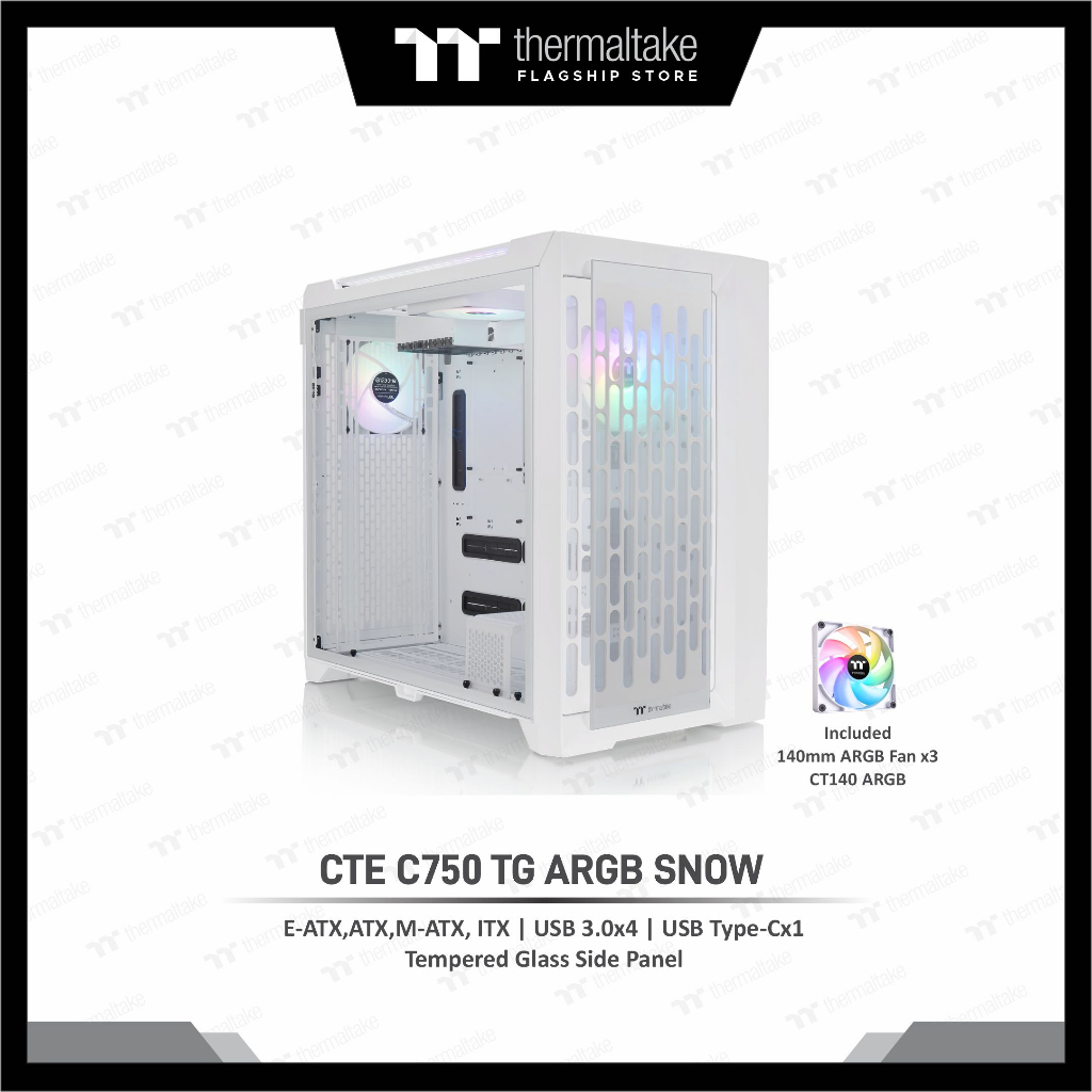 Casing PC Thermaltake CTE C750 TG ARGB Full Tower Chassis CA-1X6-00F6WN-01