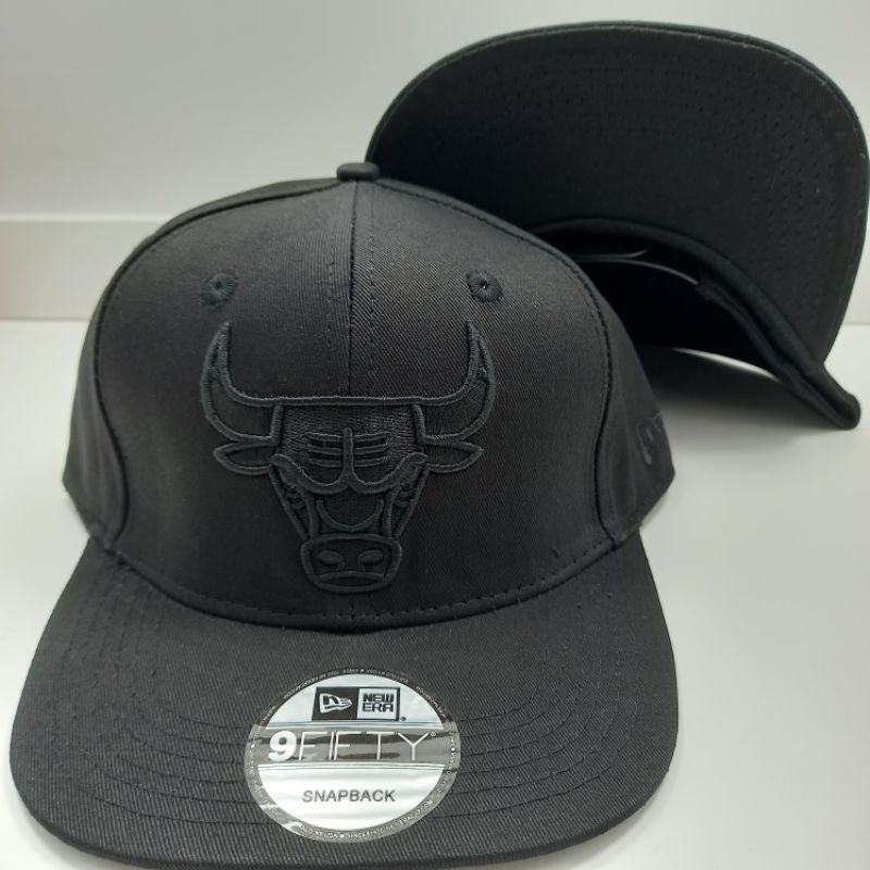Topi Import Snapback Chicago Bulls Banteng Full Black Kualitas Premium