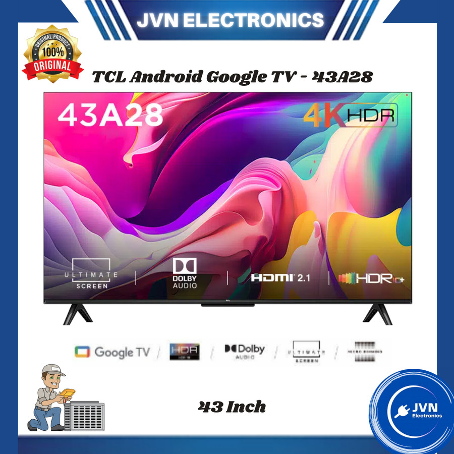 TCL 43 Inch Android Google TV - 43A28