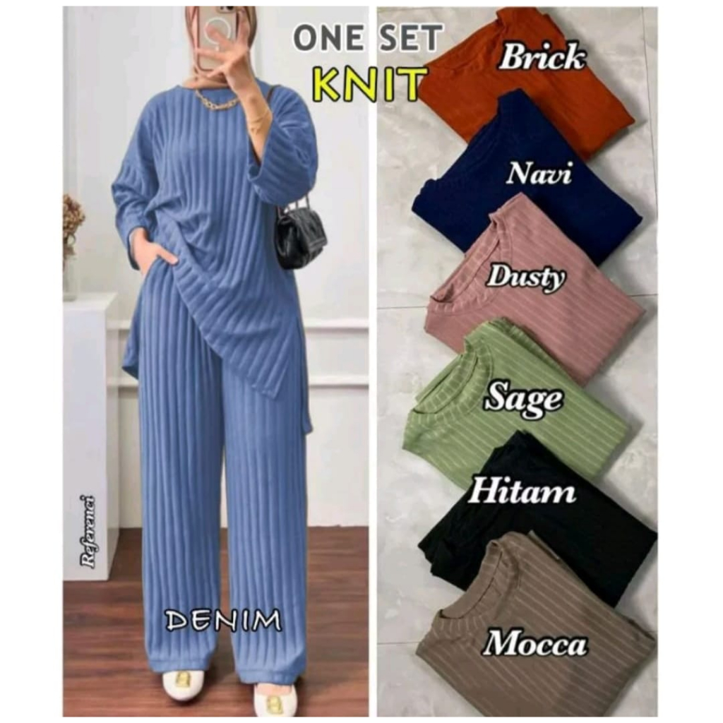 ONE SET HORNET KNIT/BAJU ONE SET WANITA/BAJU ONE SET WANITA JUMBO