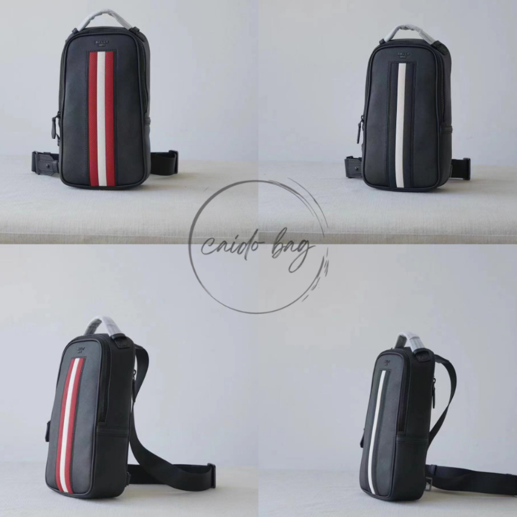 TAS PRIA BALLY SHOULDER BAG TANIS MALIKHO STRIPE POUCH CHEST BAG SIGNATURE CANVAS
