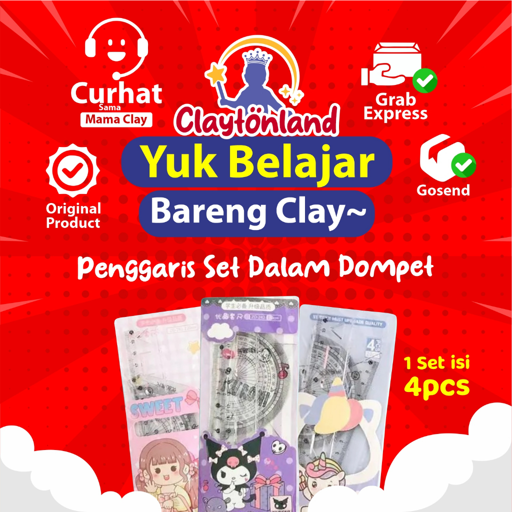 

Penggaris Set Dalam Dompet ( 1 set isi 4pcs ) / Ruler Fancy / Penggaris Fancy / Penggaris Set Fancy