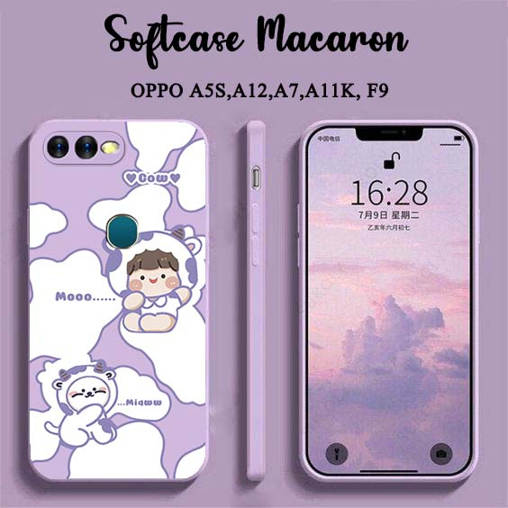Softcase Macaron Motif Sapi [UV10] For OPPO A5S A7 A12 A11K F9 REALME 2 REALME 2 PRO - Case HP OPPO 