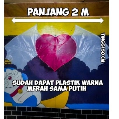 layangan love bersayap 2M kerangka layangan siap rakit bonus plastik