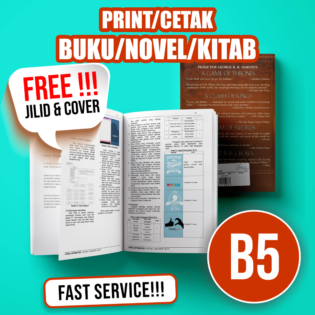 

CETAK BUKU NOVEL KITAB - Free Gratiss Jilid & Cover..!!! - DOKUMEN TUGAS MODUL ukuran B5