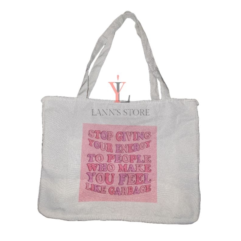 Lann's Totebag Tas Wanita Tote Bag Resleting Aesthetic -Pink Aesthetic