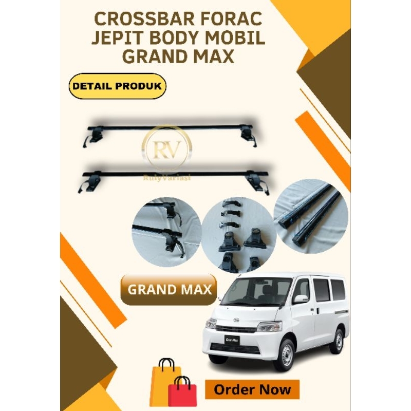 Cross Barr Crossbarr Kaki Rack Atas Platinum Jepit Body Jepit Bodi Mobil Grand Max Gran Max Luxio