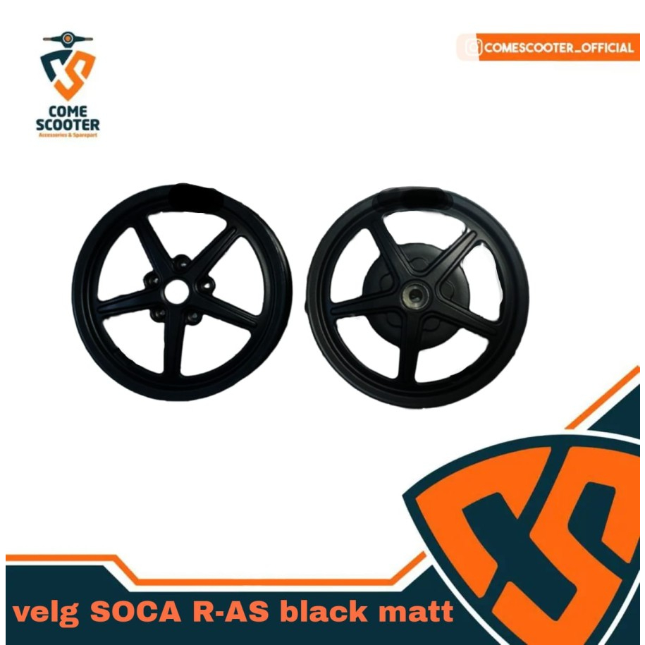 VELG SOCA RAS R-AS BLACK MATT RING 12 VESPA SPRINT PRIMAVERA S LX GTS
