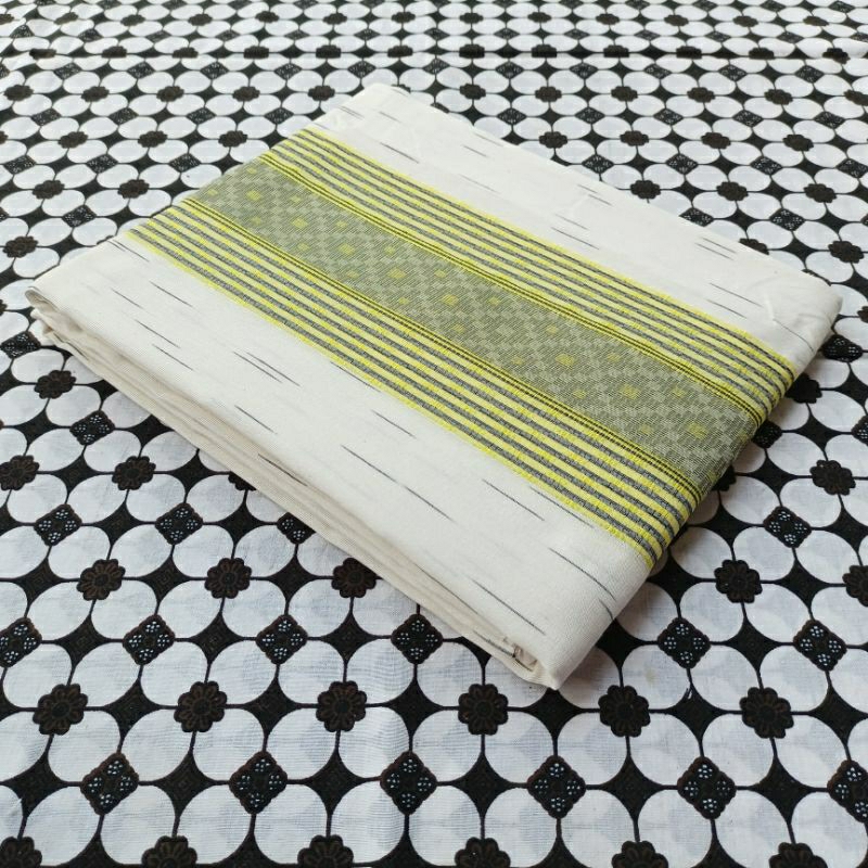 Kain Tenun Baron Jepara Hujan Gerimis Putih