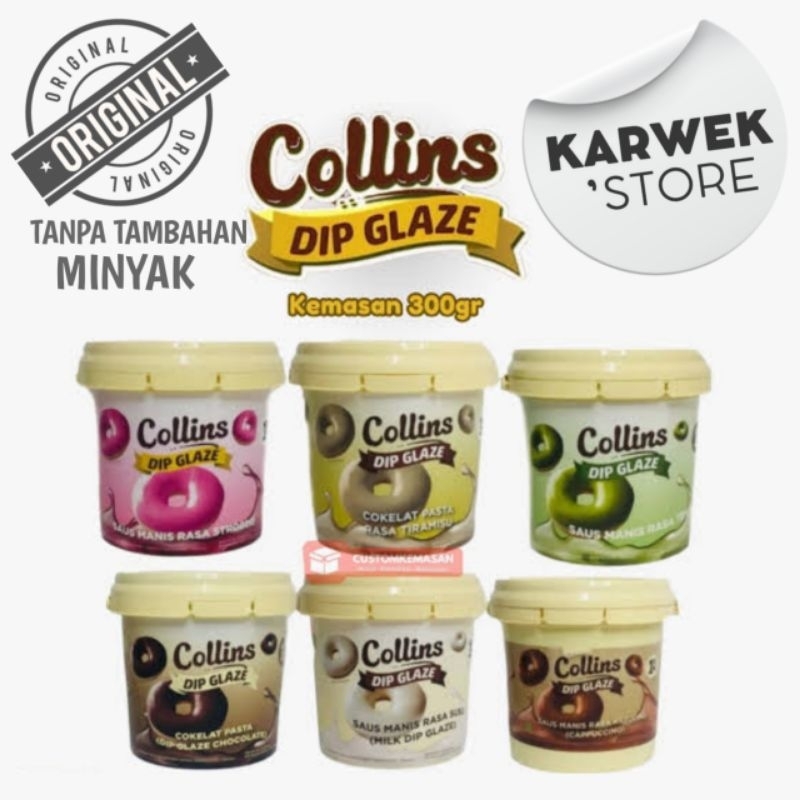 

GLAZE COLLIN's GLAZE REPACK 250gr ALL VARIANT 100% tanpa tambahan minyak