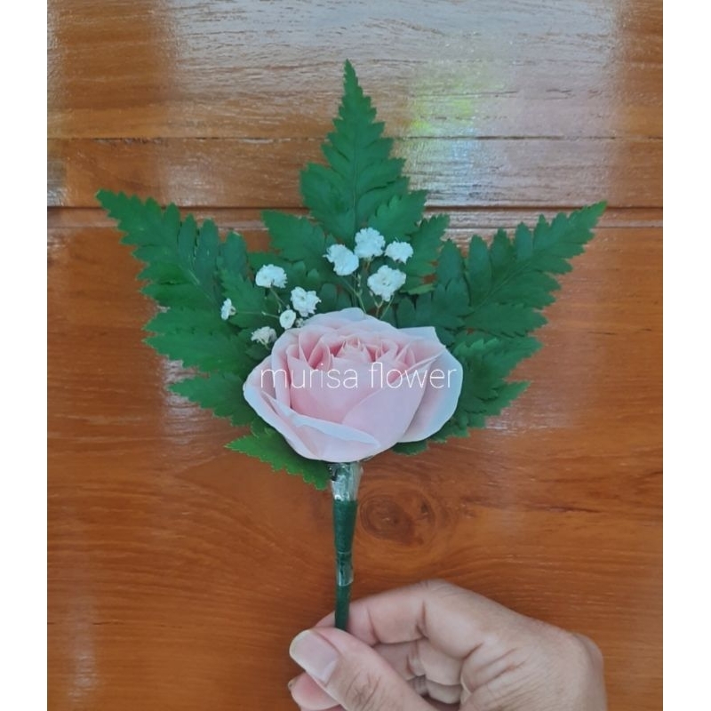 korsase/bunga saku bunga asli bunga mawar soft pink