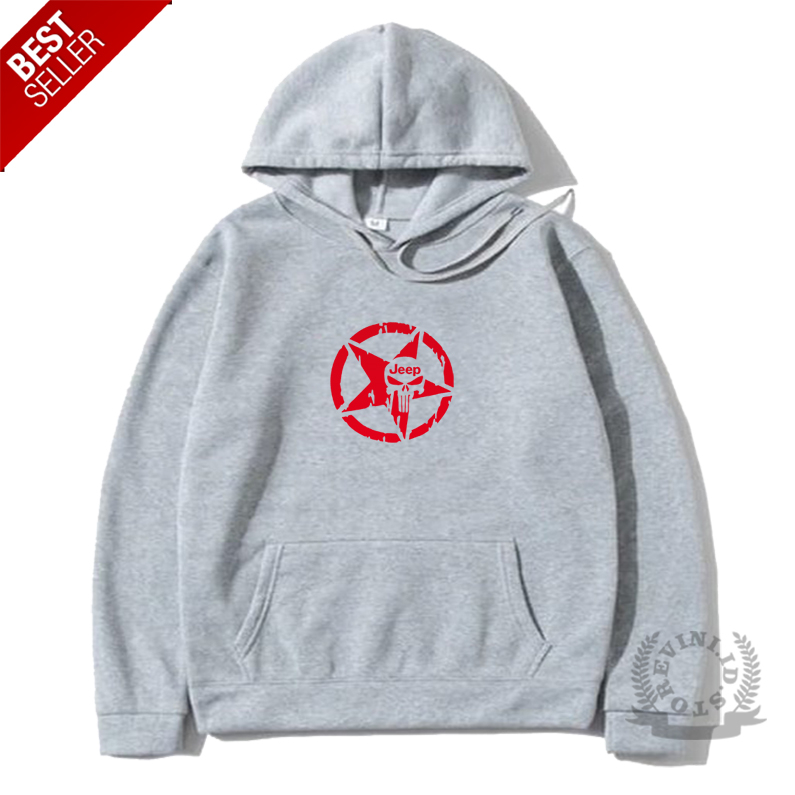 Hoodie Jeep Star Motif Merah// Sweatshirt Hoodie Pria/Wanita//Switer  Trendi Masa Kini Stylis Korean