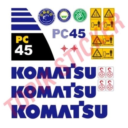 Stiker Mini Excavator KOMATSU PC 45-1, Sticker Alat Berat