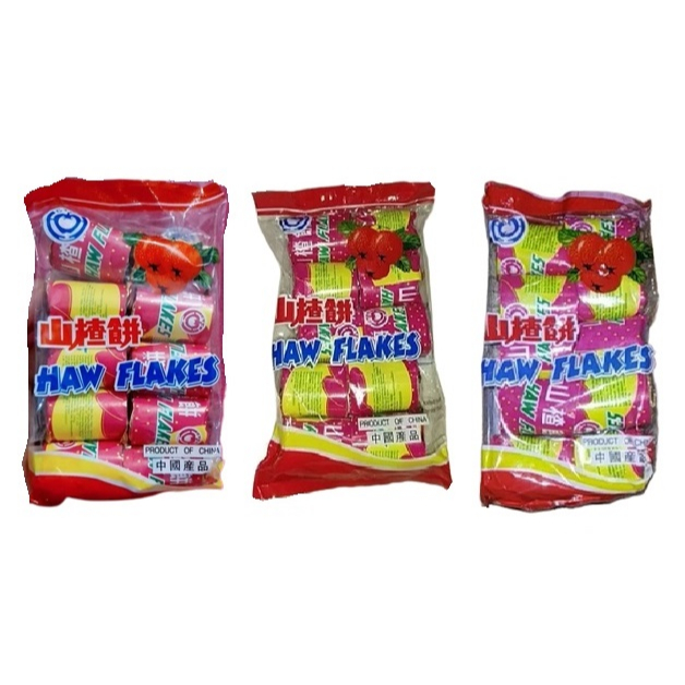 

Haw Flakes Sanca Kecil /Cemilan Buah Haw San Ca Saan Zaa Sanzha/ Dried Hawthorn Manisan Sanca 10 roll