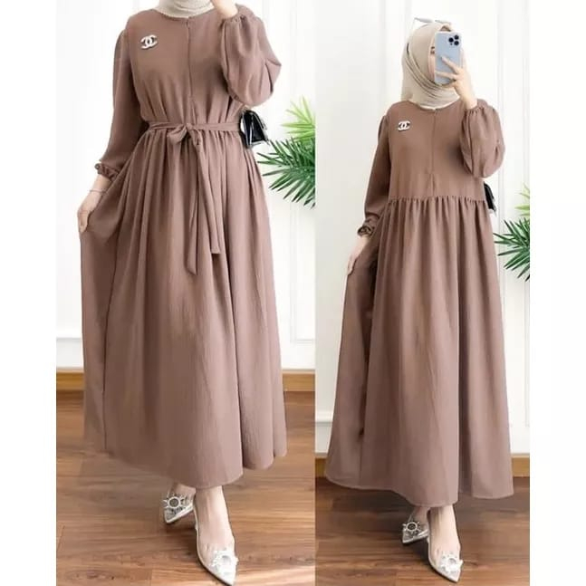 JASMIN DRESS MIDI BAHAN CRINKLE AIRFLOW PREMIUM