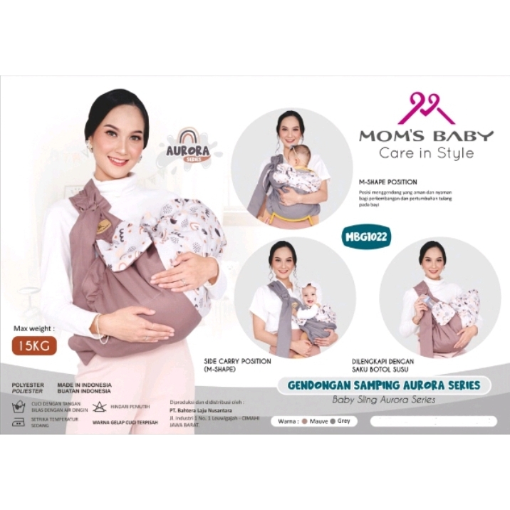 Mom's Baby Gendongan Bayi Samping (bisa u/ newborn) Aurora Series MBG 1022 / Moms Baby Gendongan Bay