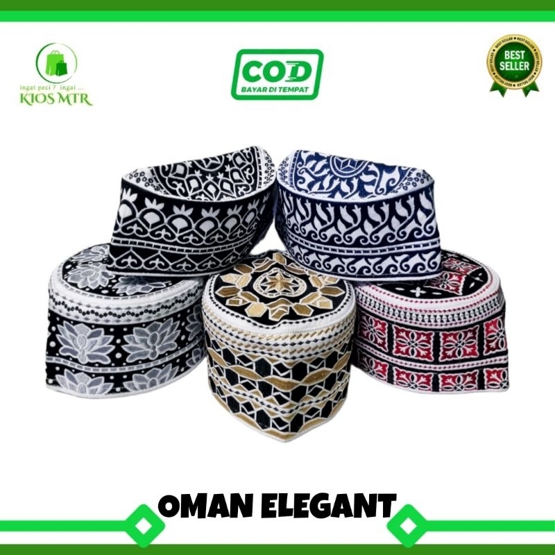 Kopiah Songkok Peci OMAN BANGLADESH ELEGANT Full Bordir Anak Dan Dewasa , Songkok Oman , Peci Haji B