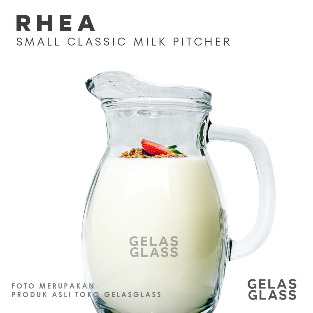Pitcher Model Bulat Gelas Transparan Bening Klasik Minimalis Kuat-Besar Jug Teko Kaca Susu Jus Juice
