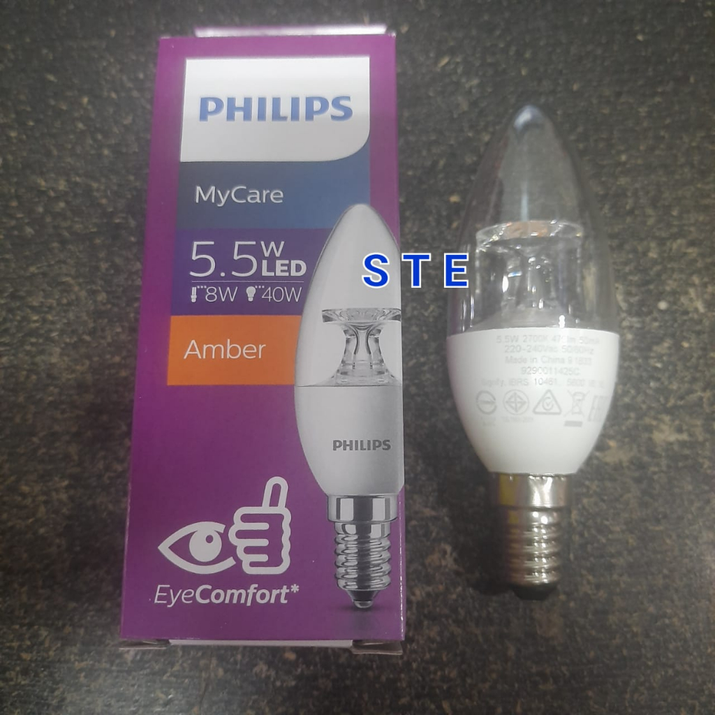 Philips lampu candle led 5,5w E14 Mycare Kuning Warm white