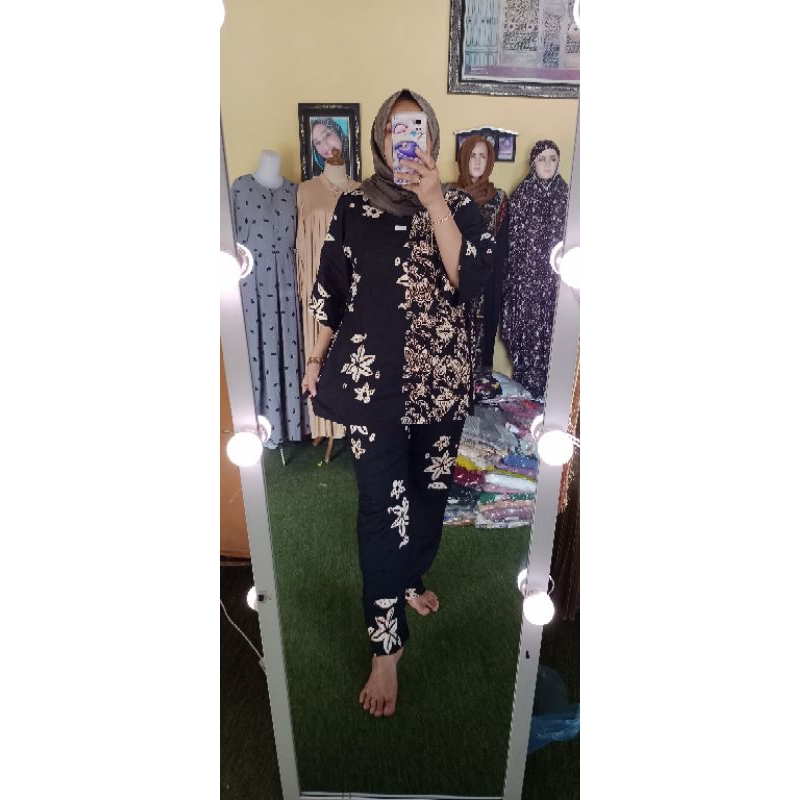 SCP MIROTA/STELAN BATIK CAP/ONESET BATIK CAP MOTIF HITAM PUTIH