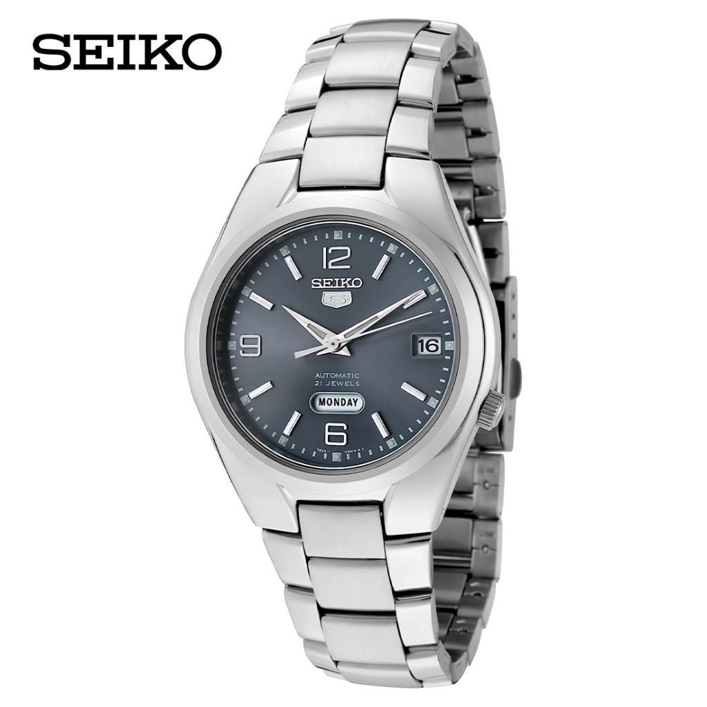 Seiko 5 - Jam Tangan Automatic Pria - Silver Grey - Stainless Steel - SNK621K1