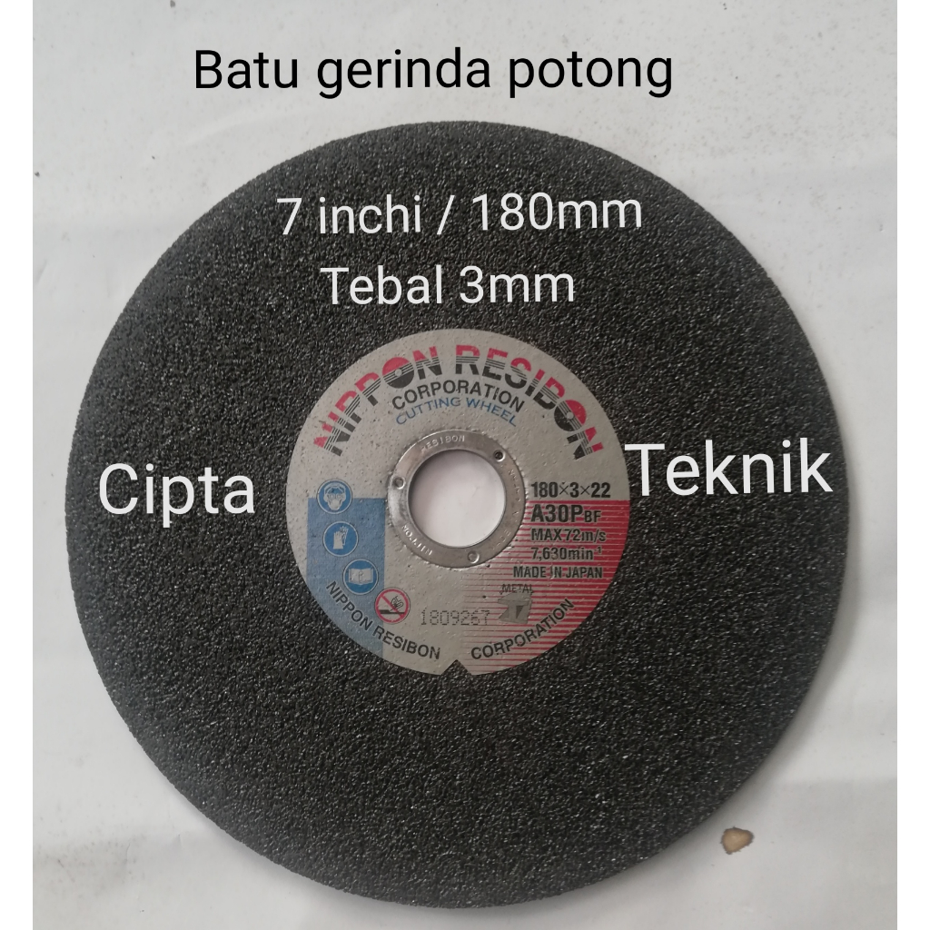 Batu Gerinda Potong Nippon Resibon 7 inchi Mata Gerinda Cutting Wheel 7inch