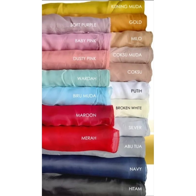 Bahan/Kain Organza/organdi Polos Premium