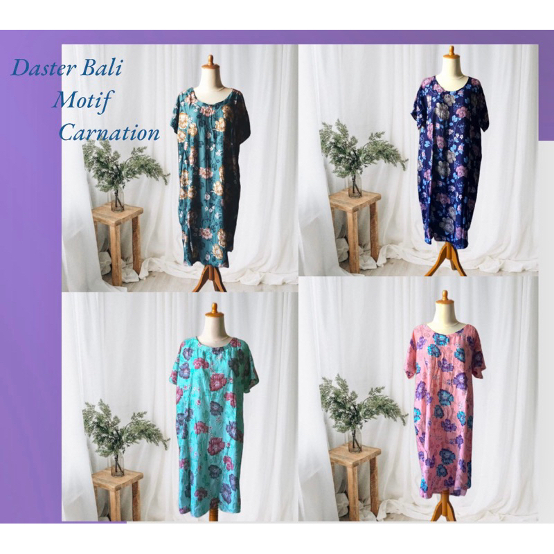 Daster Bali Daster Model Payung Motif Bunga Carnation
