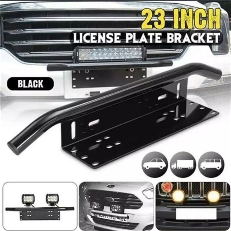 Dudukan Bracket Lampu Led Tembak / Tatakan Bracket Besi Bumper Lampu Plat Nomor Sorot Mobil