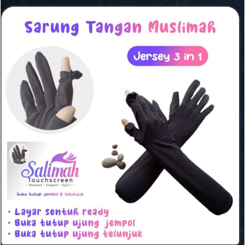 sarung tangan muslimah buka tutup jempol telunjuk