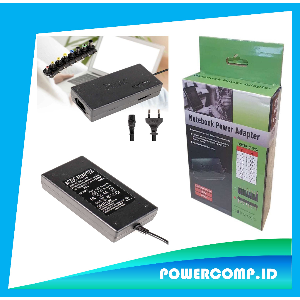 Adaptor Laptop Universal? Adaptor Multifungsi Universal DC 12V/15V/16V/18V/19V/20V/24V 4-5A 96W Univ