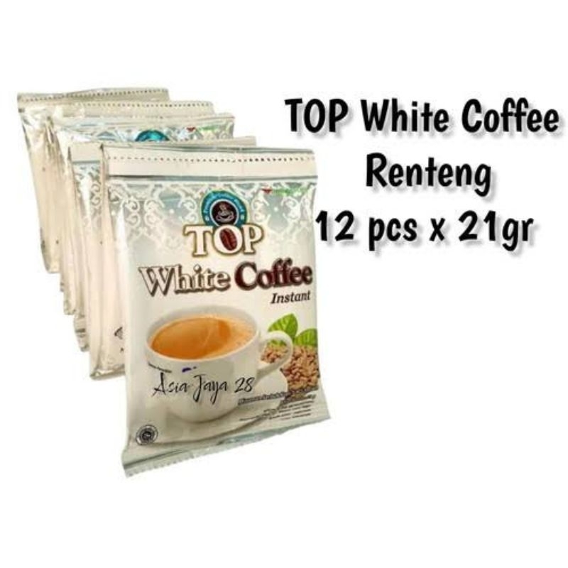 Top White Coffee 21gr  Renteng Isi 12pc SachetKopi Bubuk Instant / Kopi Top White Coffee  21gr Isi 1