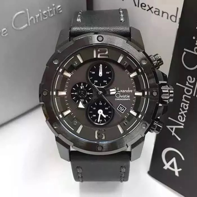 NEW jam tangan pria alexander cristie original ac6410 full black