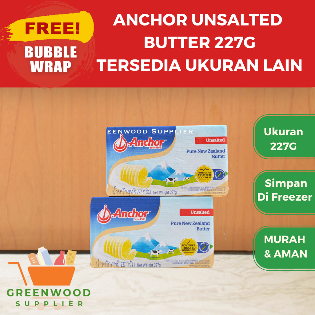 

[KARTON] Anchor Unsalted Butter 227 Gram [ISI 40 PCS]