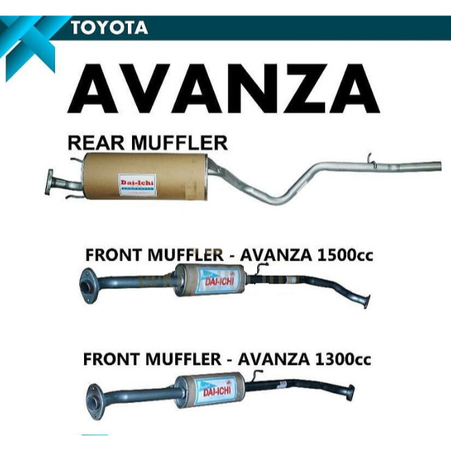 Front Muffler dan Rear Muffler AVANZA atau XENIA Standard